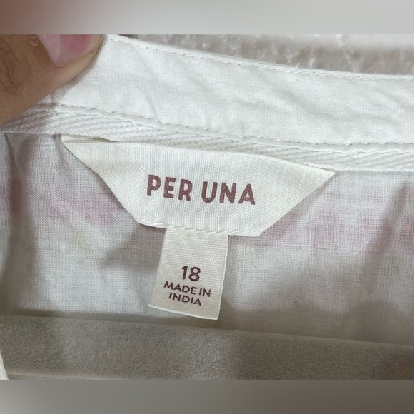 Per Una White Floral Embroidered Short Sleeve V-Neck Blouse Women’s 18 - Picture 3 of 12